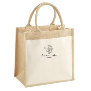 Cotton Pocket Jute Midi Tote Thumbnail